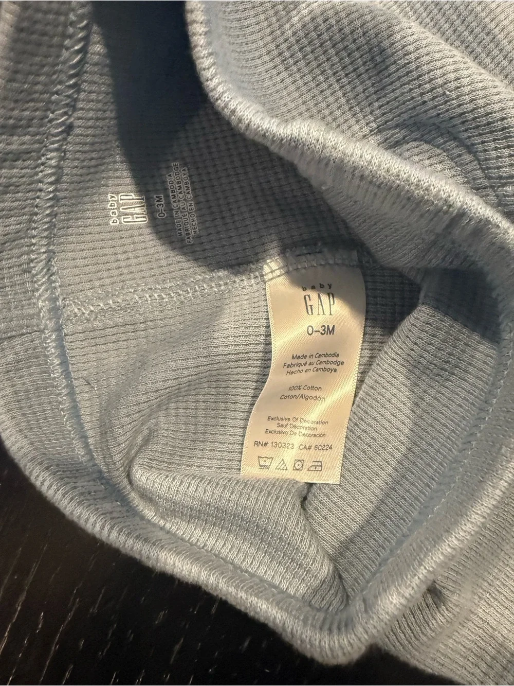 GAP Light Blue Waffle Knit Cargo Baby Leggings